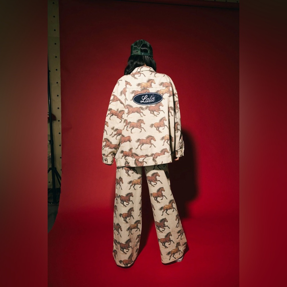 Dressed in LALA Women's Horse Print Jean Jacket - Picture 2 of 2